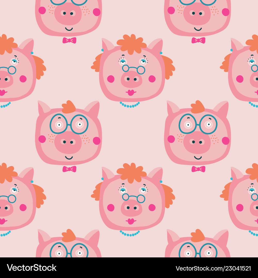 Hand-drawn with pig Hand-drawn with pig vector image