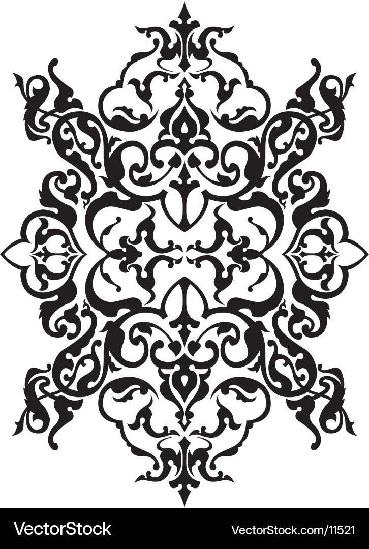 Intricate Floral Scroll Pattern Vector Image