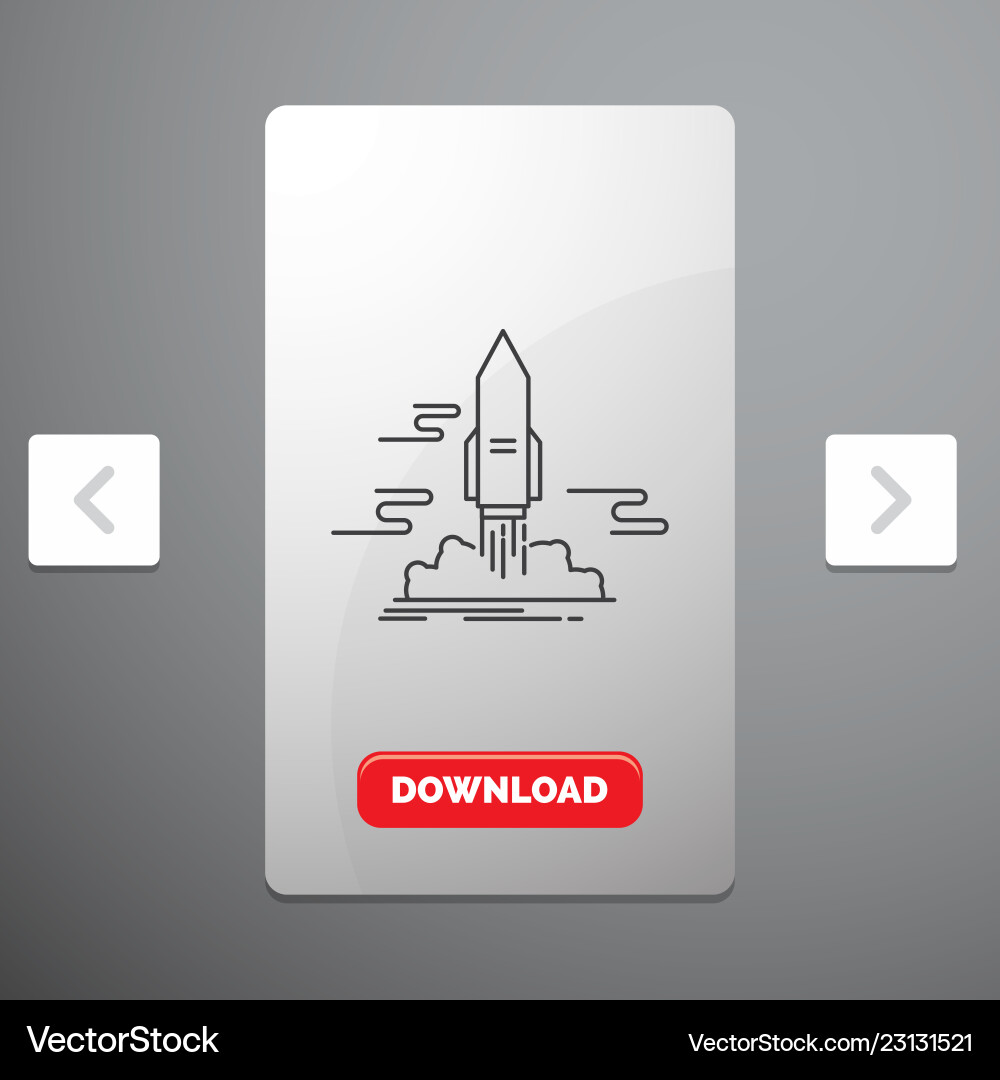 Launch publish app shuttle space line icon Launch publish app shuttle space line icon vector image