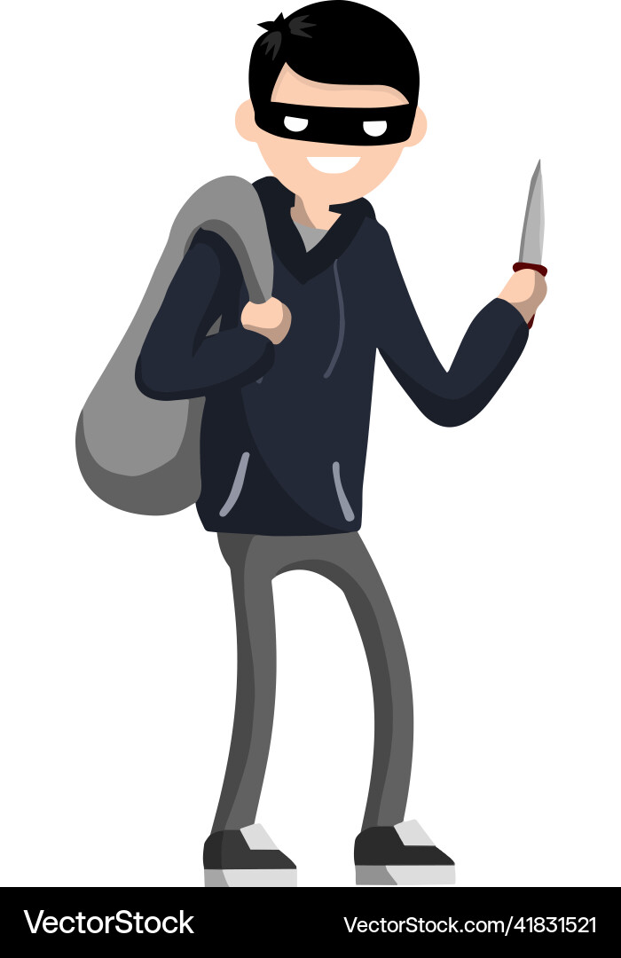 Man with knife extorting money Man with knife extorting money vector image