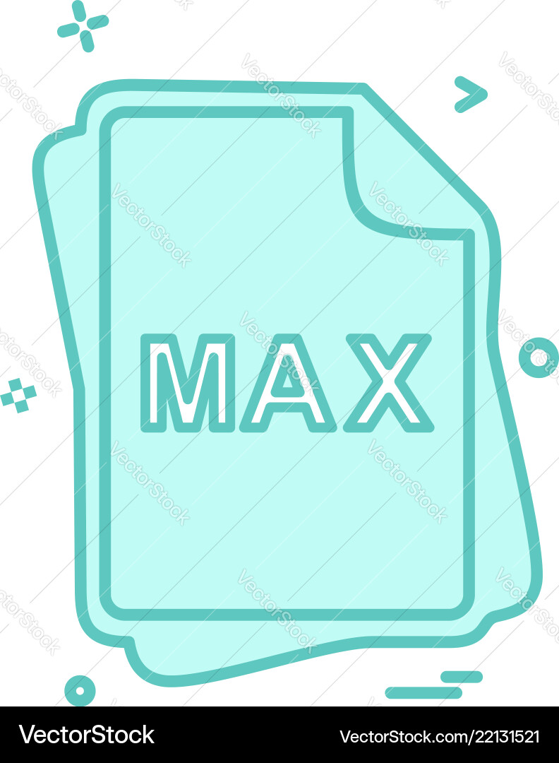 Max file type icon design Max file type icon design vector image
