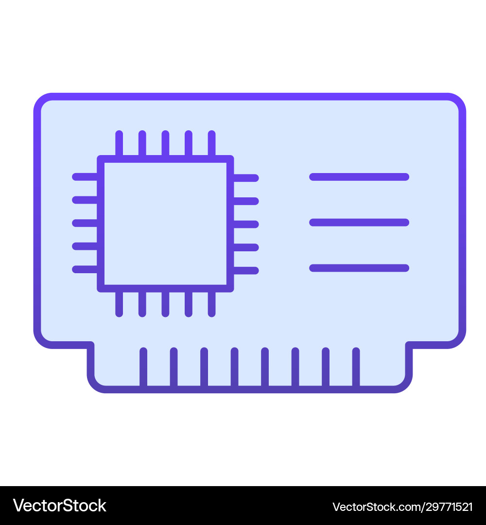 Microchip flat icon cpu Microchip flat icon cpu vector image