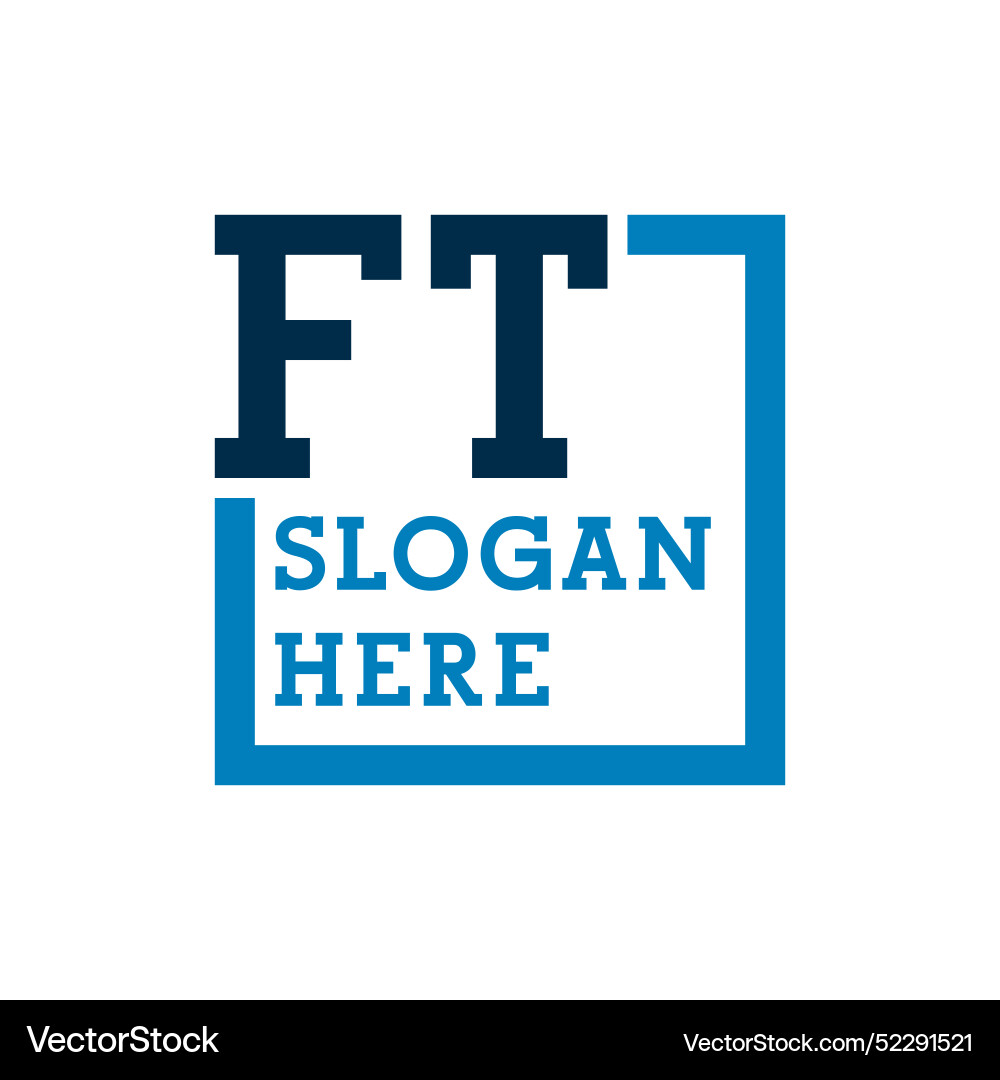 Minimal initials logo letters f and t ft initial Vector Image