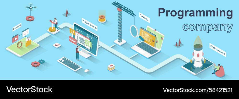 Modern Programming Company Concept Vector Image