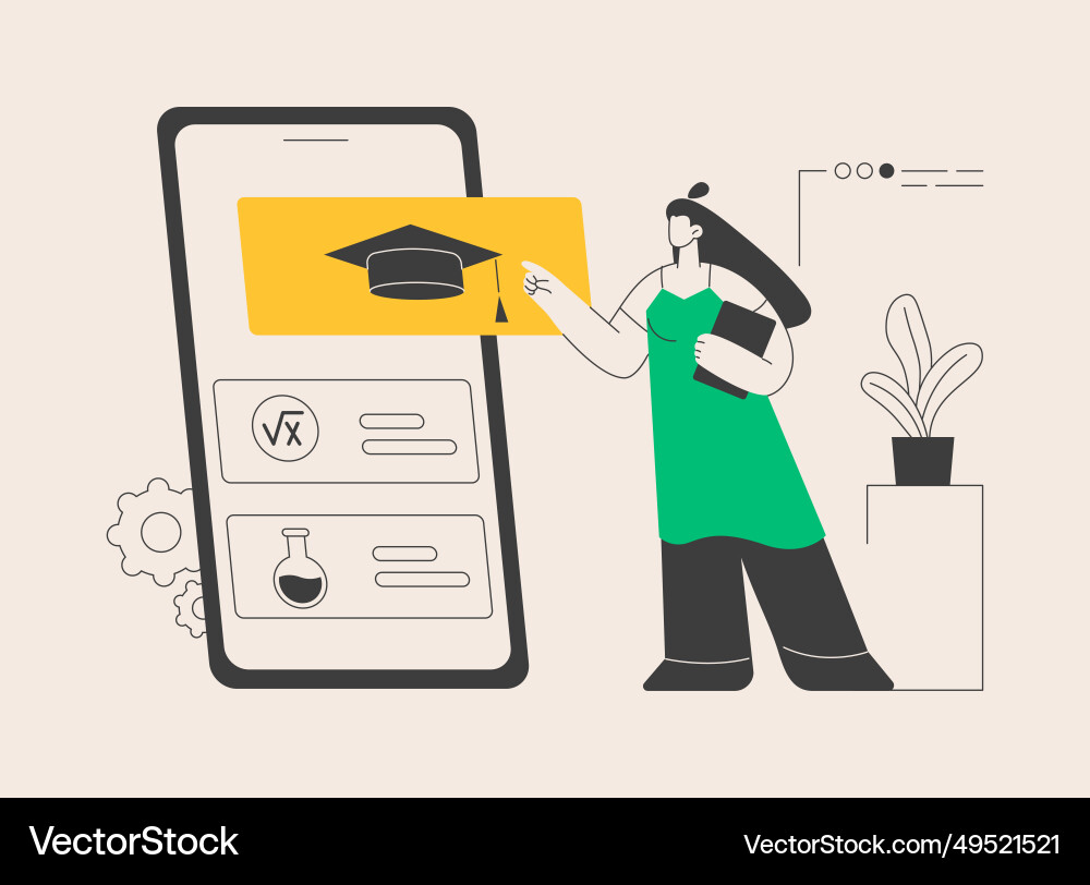 Online tutoring app and software abstract concept Online tutoring app and software abstract concept vector image