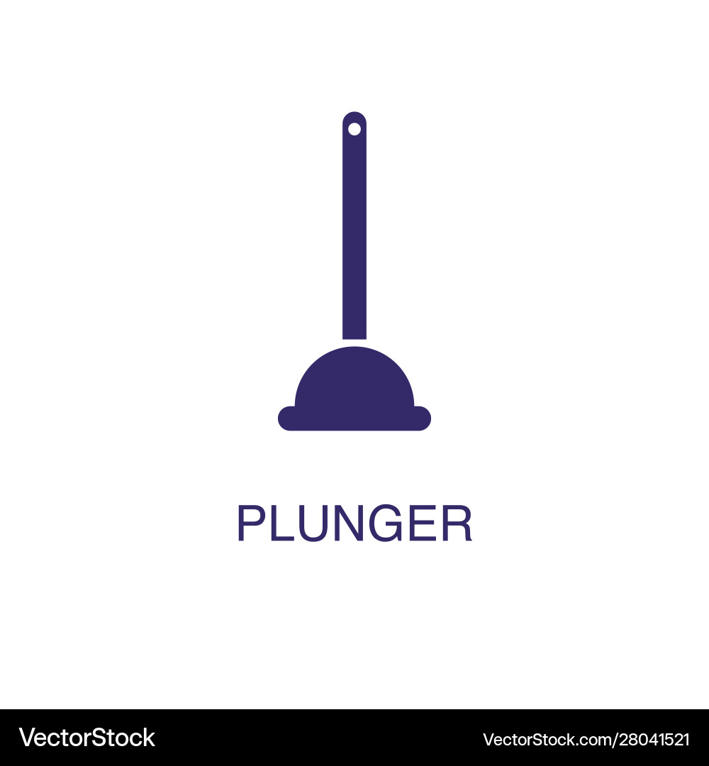 Plunger element in flat simple style on white vector image