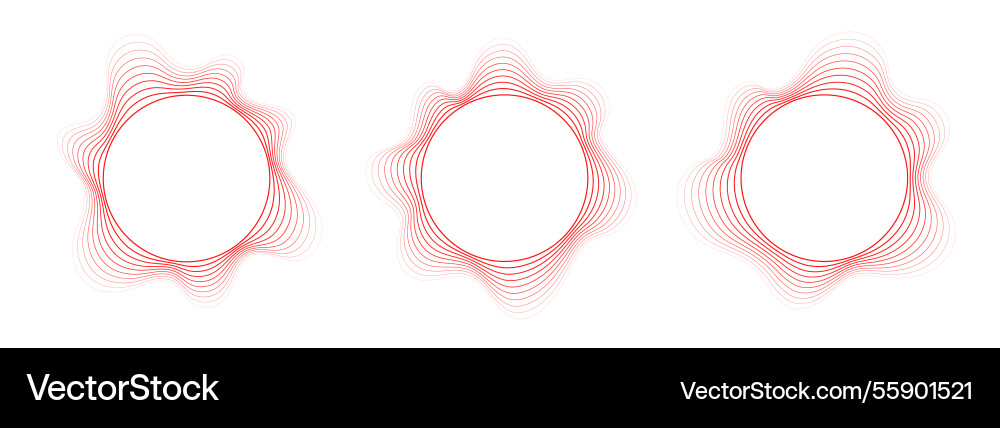 Round sound wave frames circular lines pattern Round sound wave frames circular lines pattern vector image