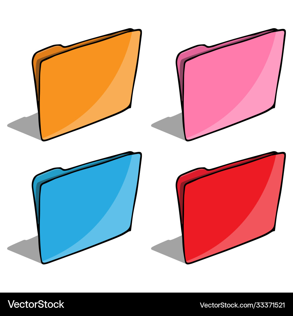 Set folder document symbol file hand drawn Set folder document symbol file hand drawn vector image