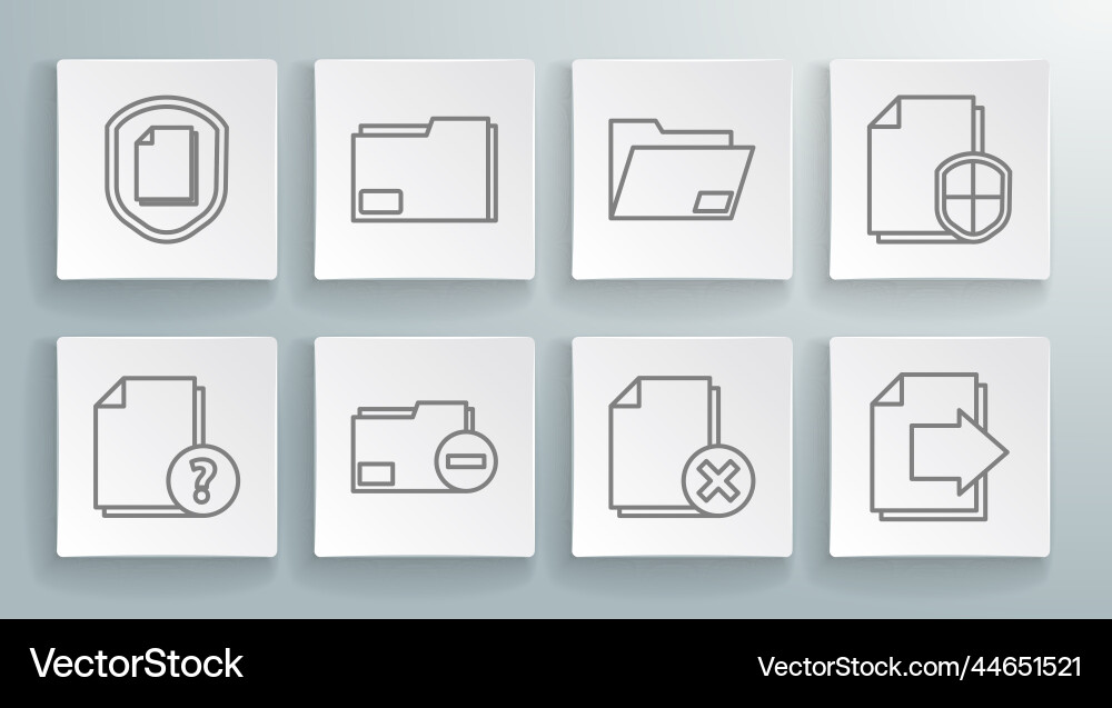 Set line unknown document folder Set line unknown document folder vector image