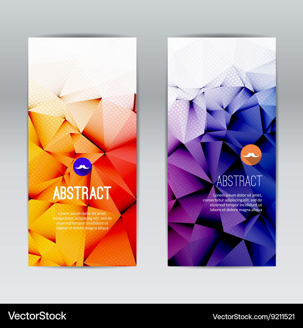Set of polygonal and triangular geometric banners Vector Image