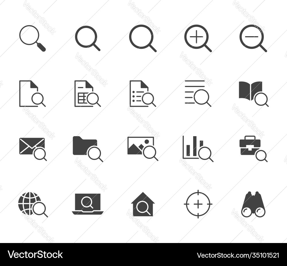 Suche flache Icons set zoom Suche Dokument Suche flache Icons set zoom Suche Dokument vektorbild