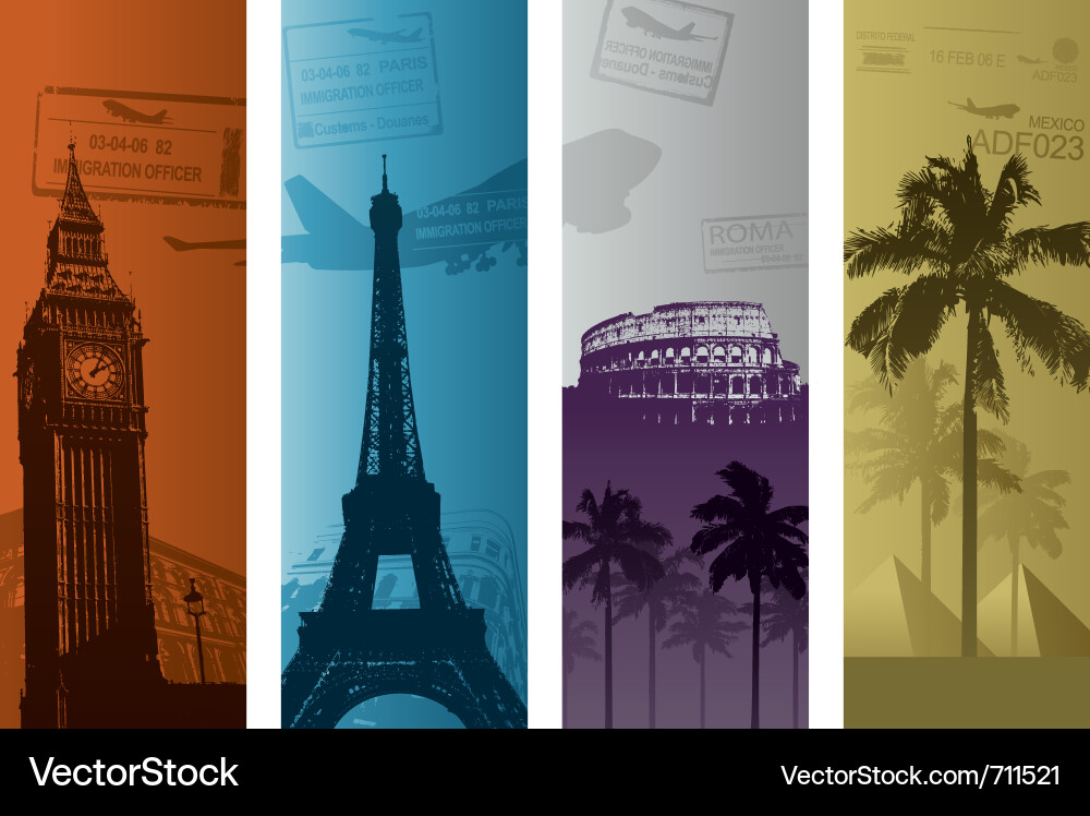 Travel Destinations Background Vector Image