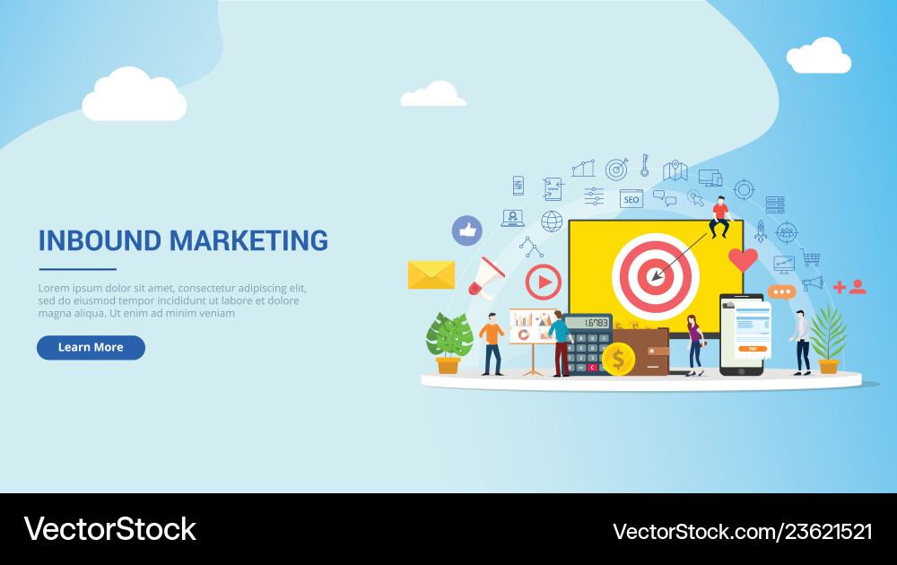 Website design landing page ui ux for inbound vector image