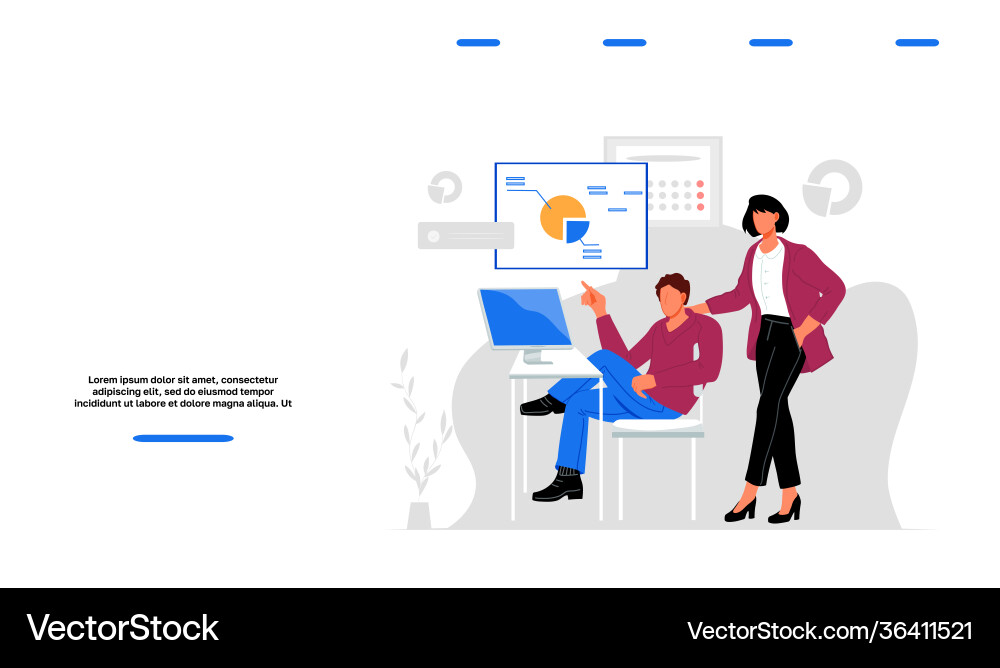 Website with business analytics studying Website with business analytics studying vector image