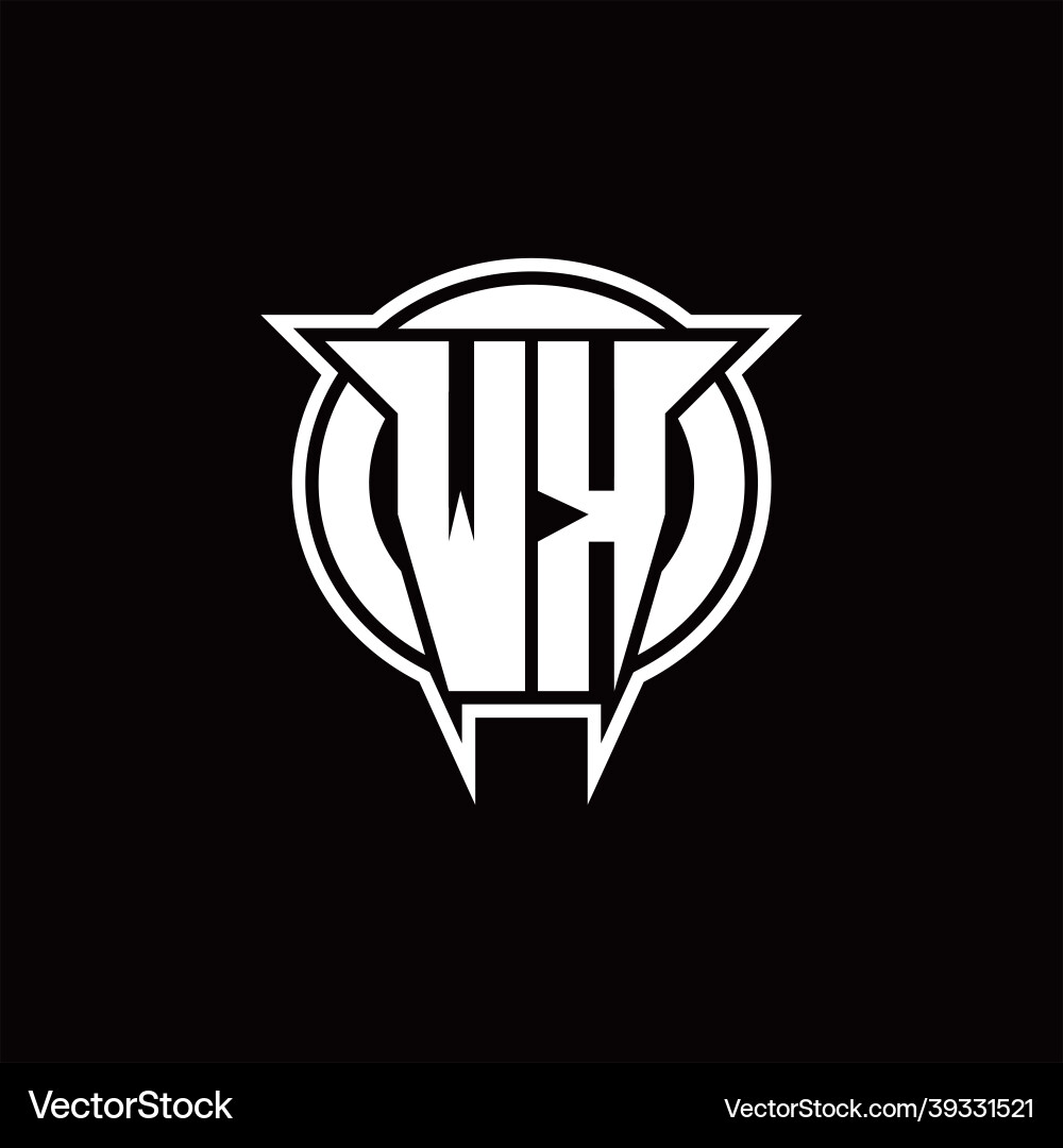 Wk logo monogram with circle rounded shape design Vector Image