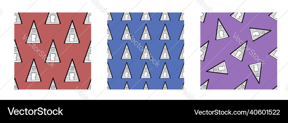 A set of seamless patterns from black A set of seamless patterns from black vector image