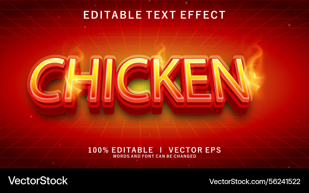 Chicken text effect with modern style design Chicken text effect with modern style design vector image