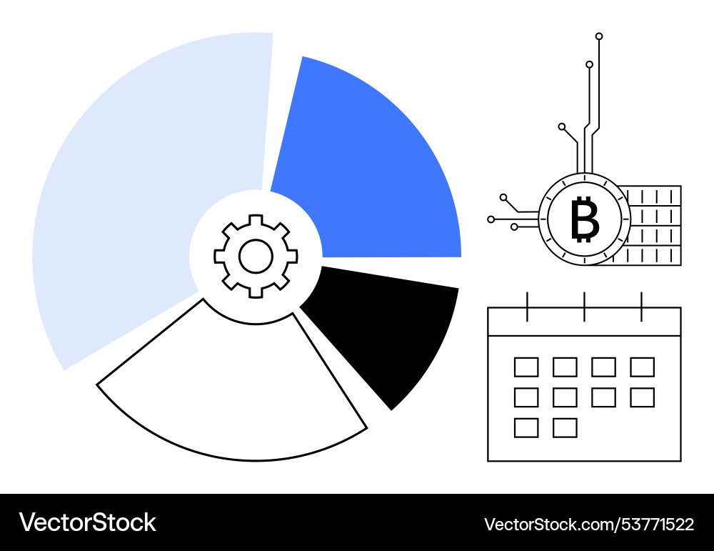 Cryptocurrency analysis chart with bitcoin symbol Cryptocurrency analysis chart with bitcoin symbol vector image