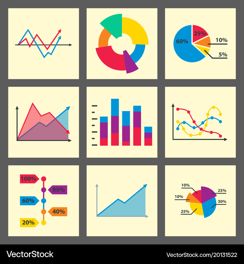 Diagram chart graph elements business vector image