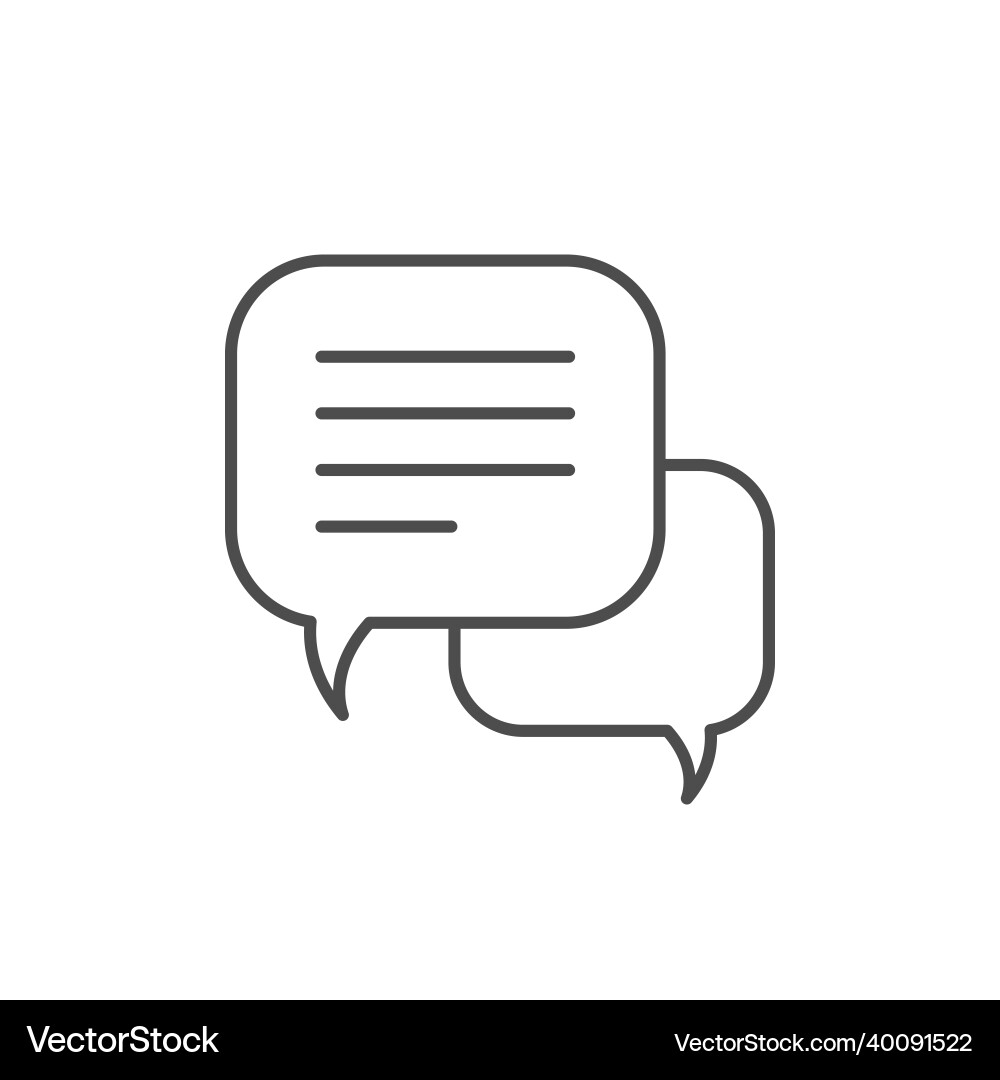 Dialog or speech bubble line icon Dialog or speech bubble line icon vector image