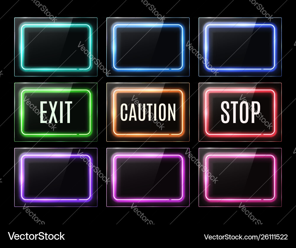 Exit caution stop light sign color rectangle frame Exit caution stop light sign color rectangle frame vector image