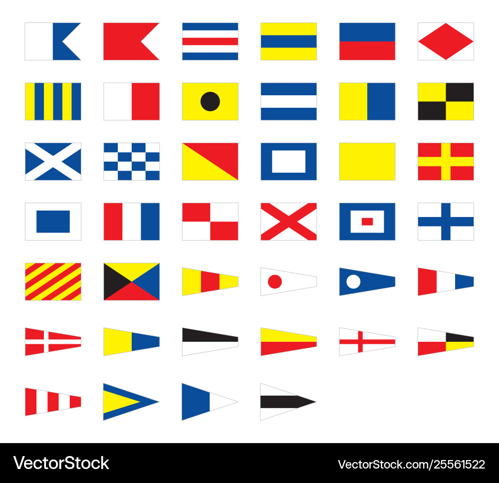 International maritime signal nautical flags vector image