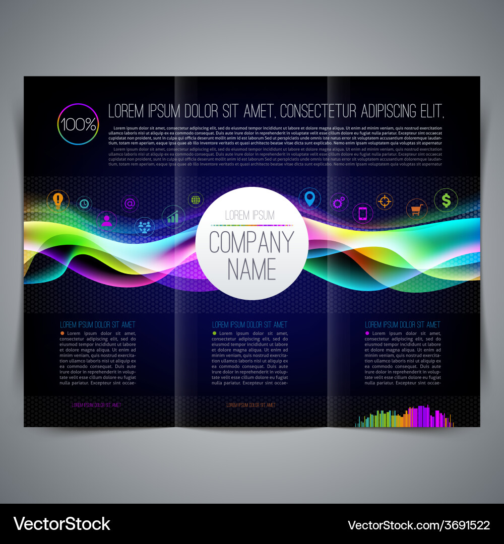 Multicolored template leaflet page design vector image
