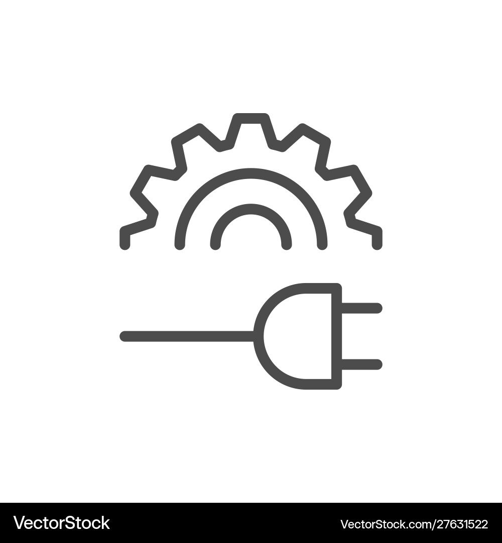 Plug setting line outline icon Plug setting line outline icon Vector Image