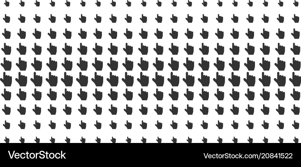 Pointer finger shape halftone array vector image