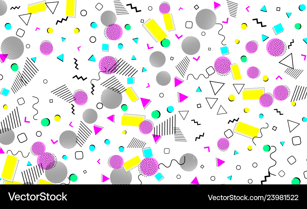 Pop art color background memphis pattern Pop art color background memphis pattern vector image
