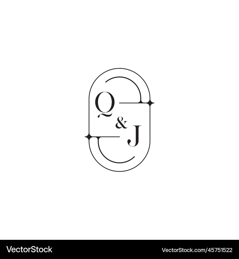 Qj line simple initial concept with high quality Qj line simple initial concept with high quality Vector Image