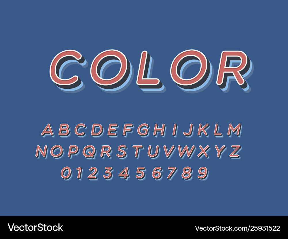 Retro font and alphabet stock Retro font and alphabet stock vector image