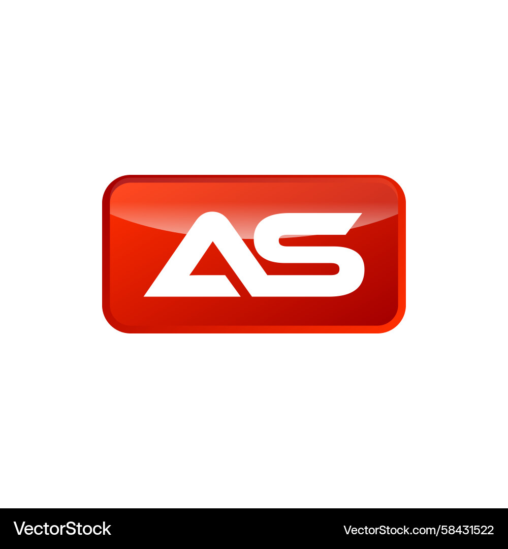 S Initial Logo Template - Rectangle Shape Vector Image
