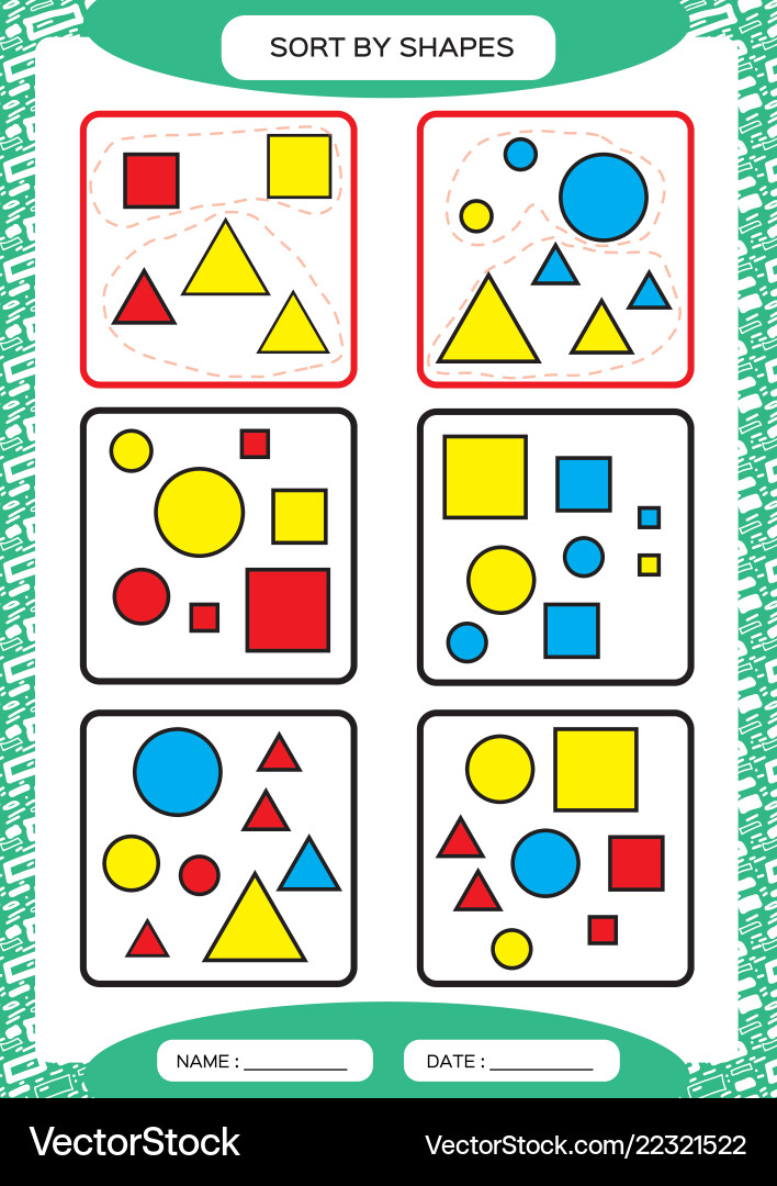 Sortieren nach Formen Sortieren Spielgruppe Sortieren nach Formen Sortieren Spielgruppe vektorbild
