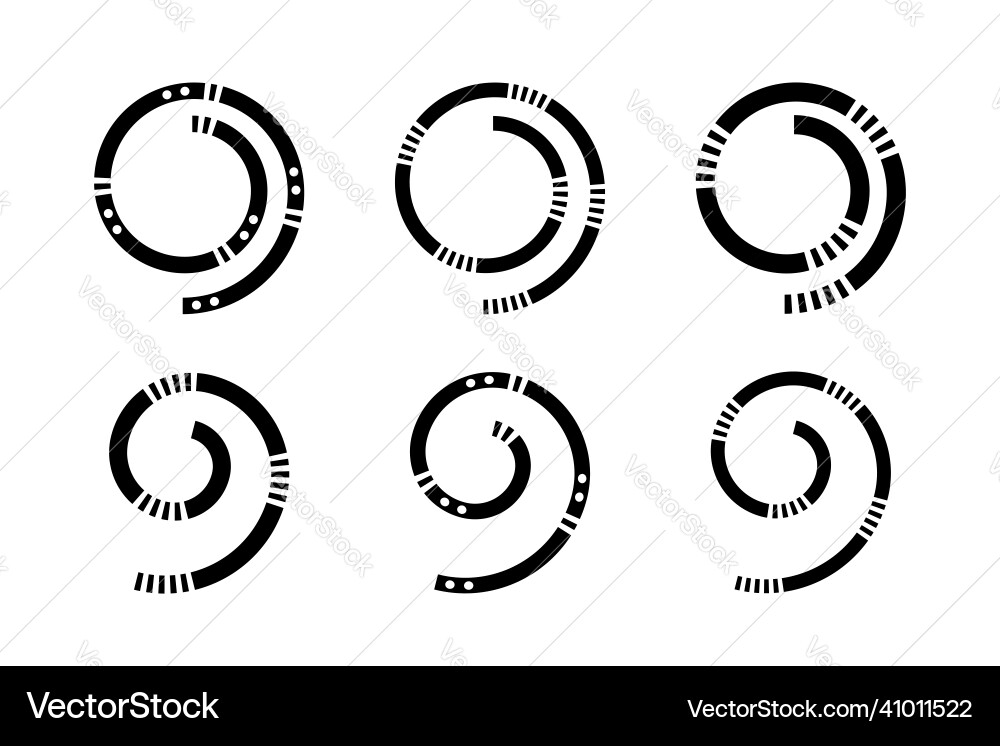 Spiral patterns elements for design vector image