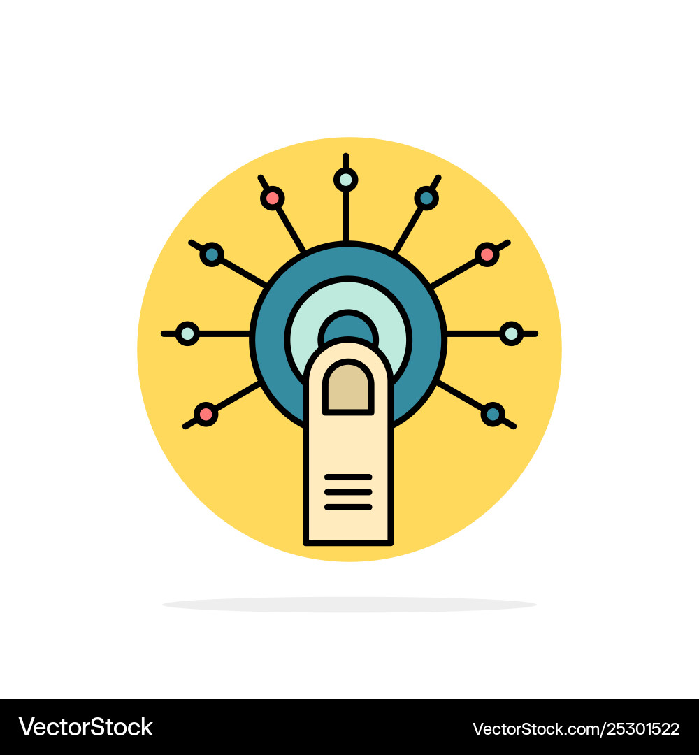 Touch click ok done here abstract circle Vector Image