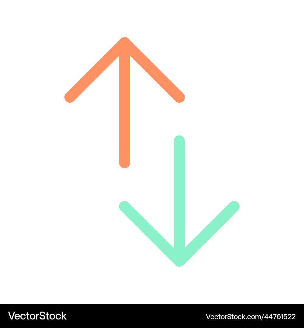 Up and down directions flat color ui icon Vector Image