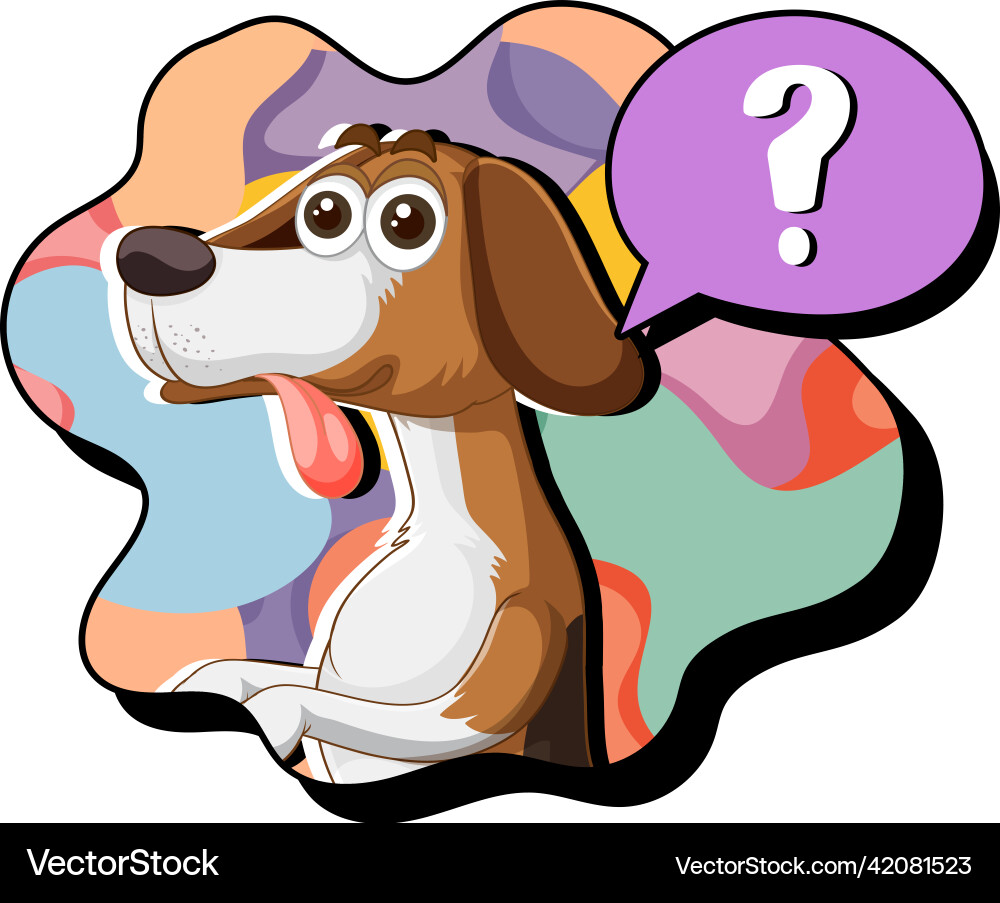 A dog thinking with question mark in callouts vector image