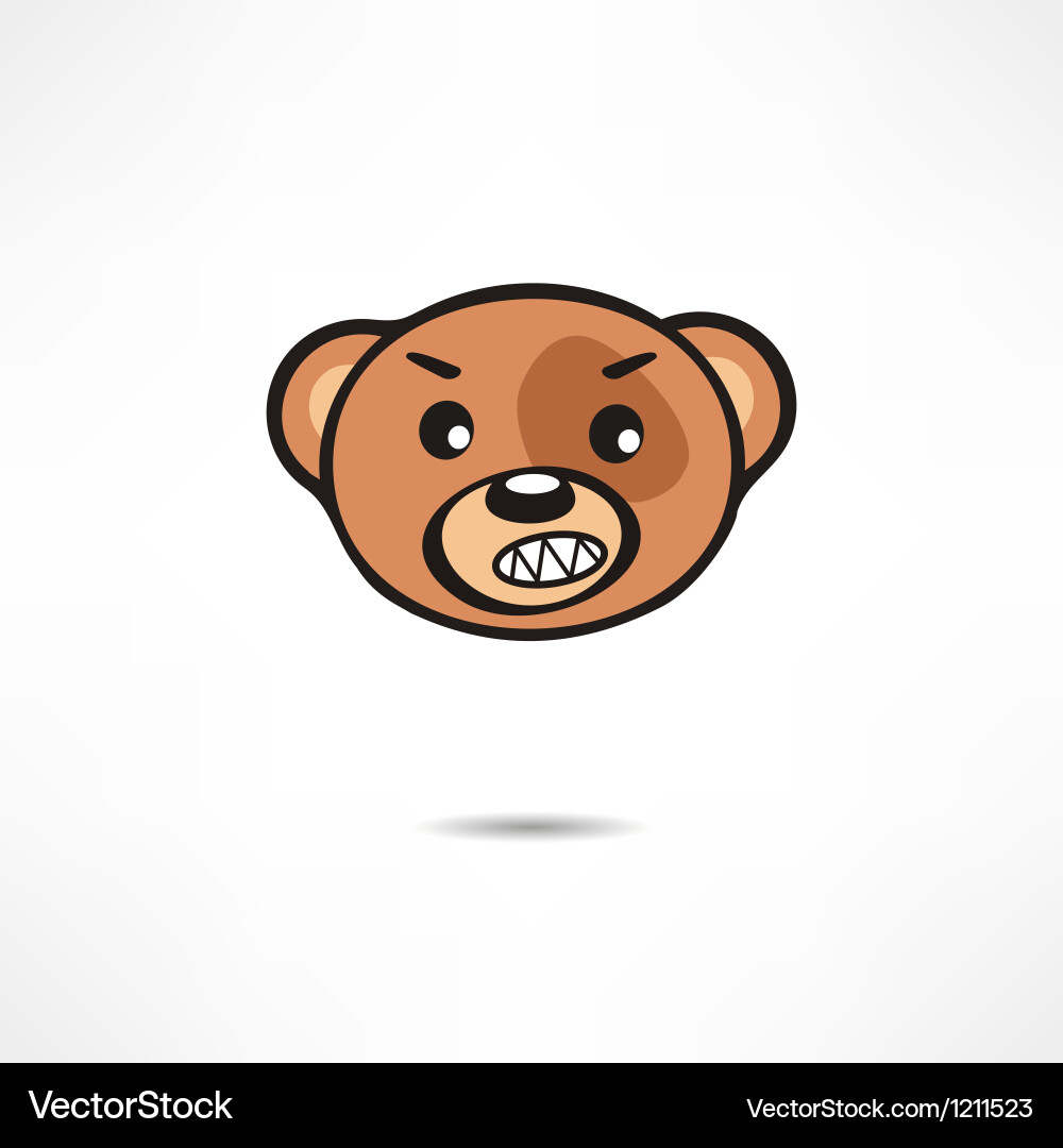 Angry Teddy Bear springier Head Vetor