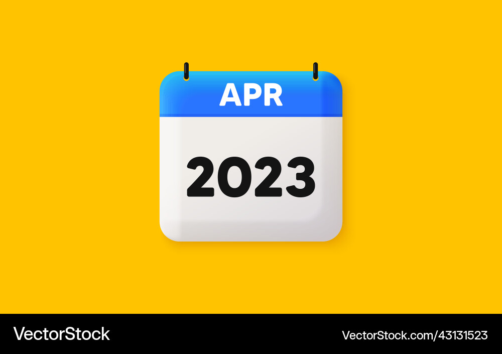 April month icon event schedule apr date vector image