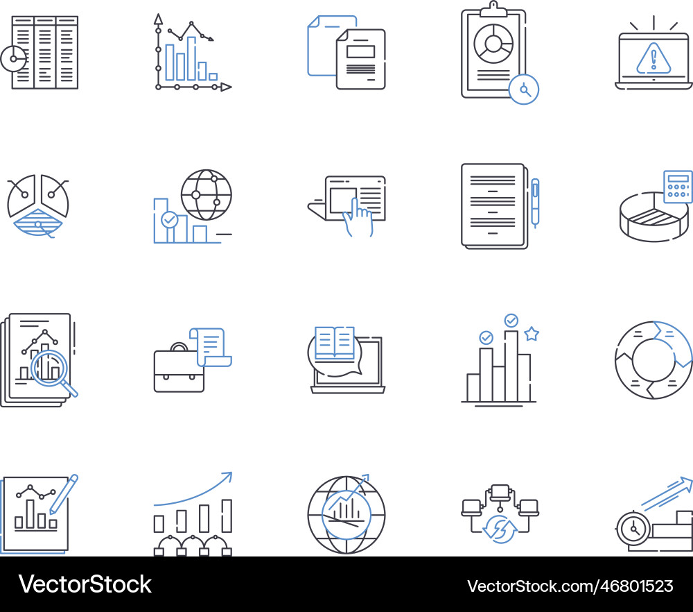 Artificial computer line icons collection Artificial computer line icons collection vector image