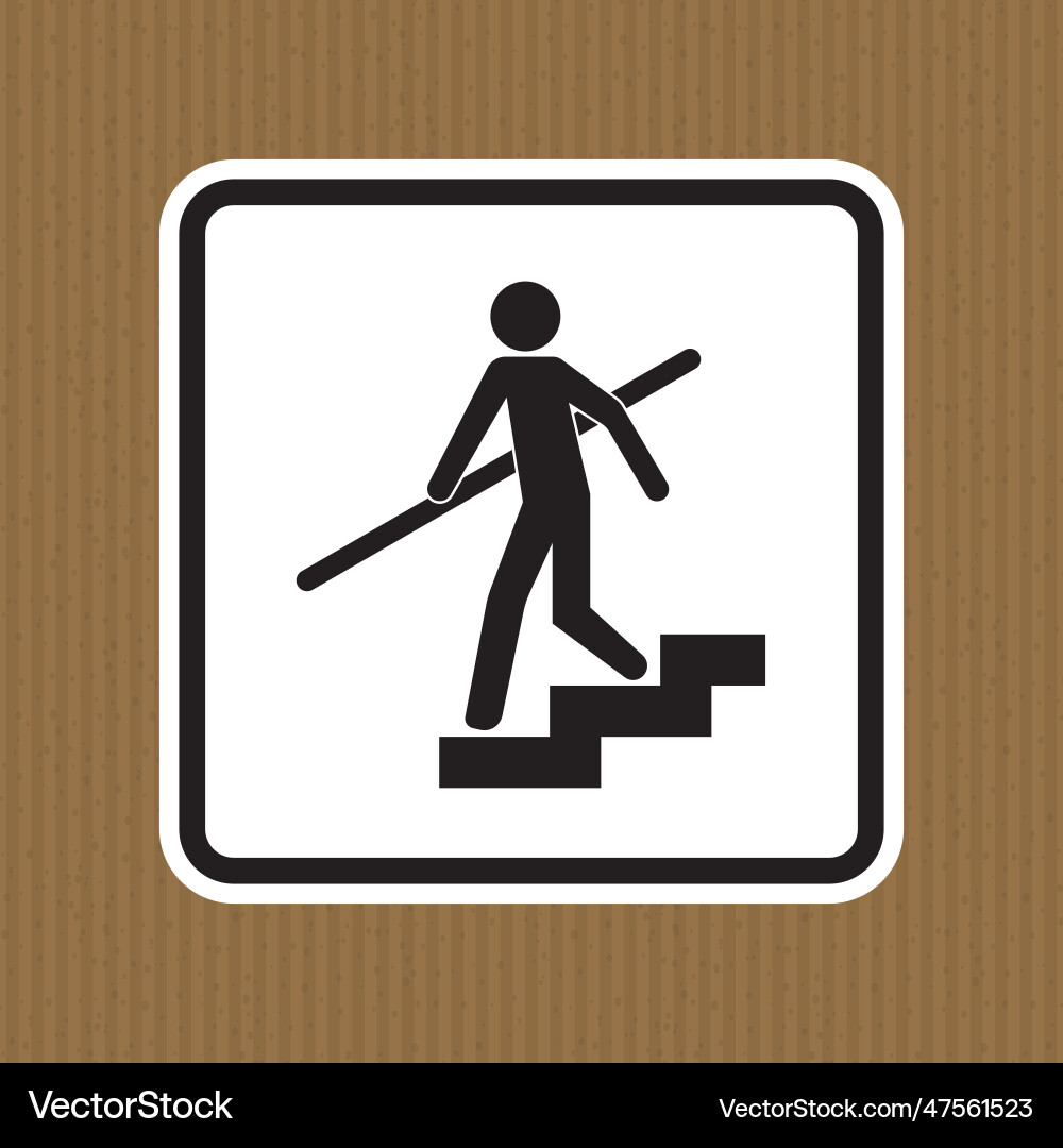 Avoid a fall use handrails sign Avoid a fall use handrails sign vector image