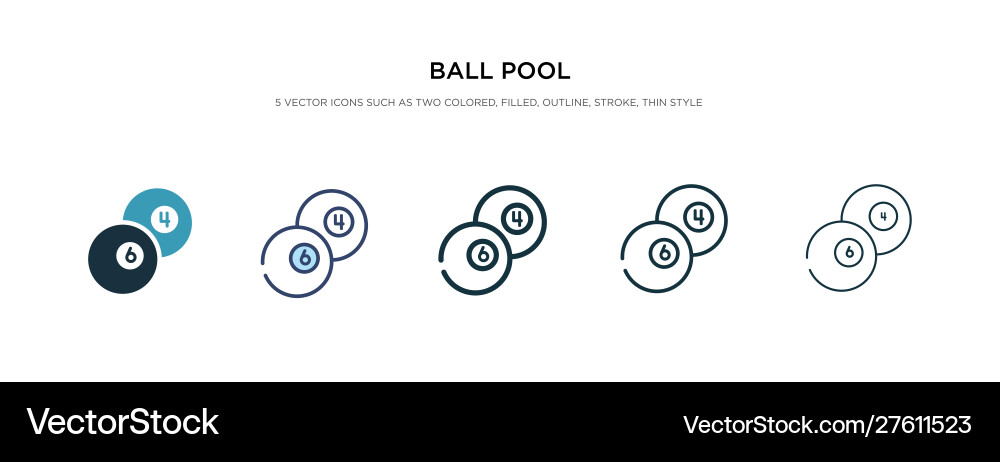 Ball pool icon in different style two colored Vector Image