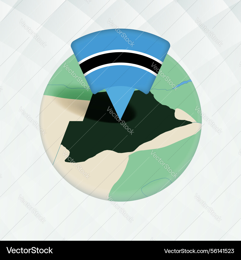 Botswana map highlighted with flag marker Botswana map highlighted with flag marker vector image