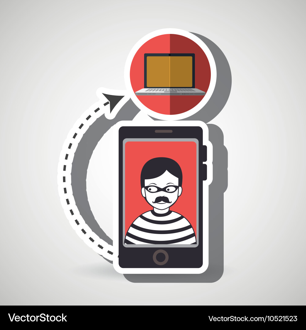 Cellphone hacker app icons vector image