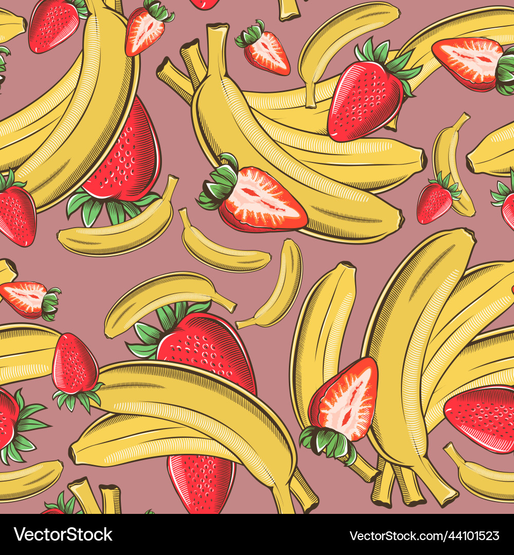 Colored seamless pattern with bananas Colored seamless pattern with bananas vector image