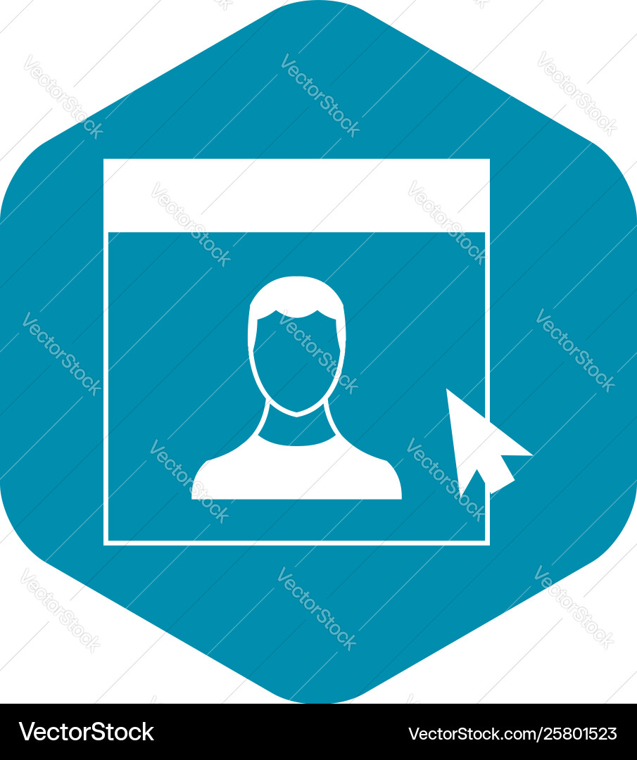 Cursor point man on monitor icon simple style Cursor point man on monitor icon simple style vector image