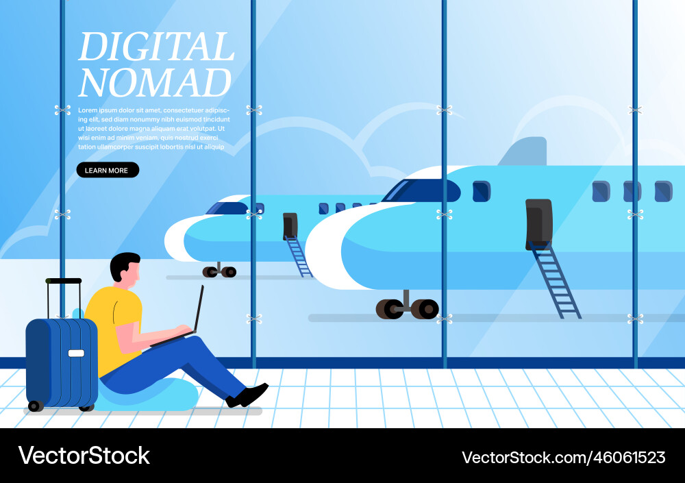 Digital Nomad Travel Vector Image