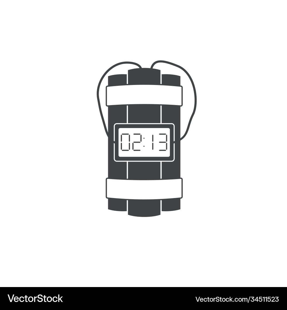 Dynamite bomb explosion icon with timer detonate Dynamite bomb explosion icon with timer detonate vector image