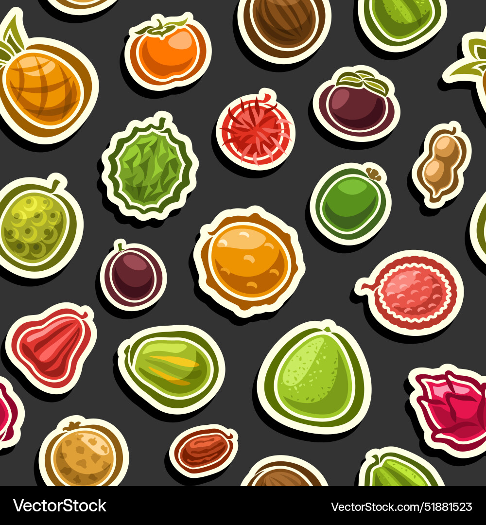 Exotic fruit seamless pattern Royalty Free Vector Image